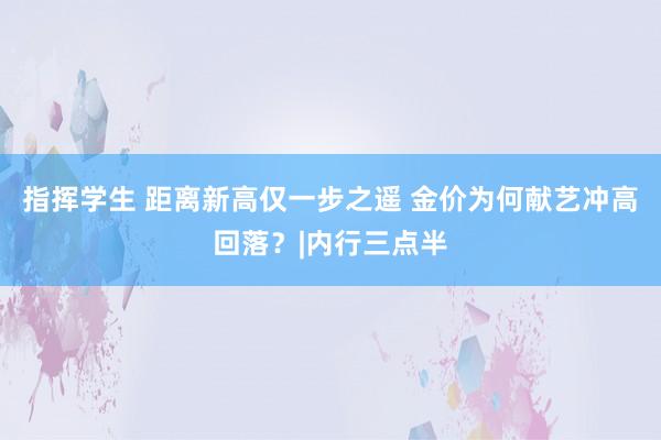 指挥学生 距离新高仅一步之遥 金价为何献艺冲高回落?|内行三点半
