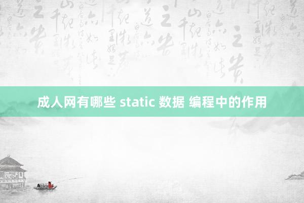 成人网有哪些 static 数据 编程中的作用